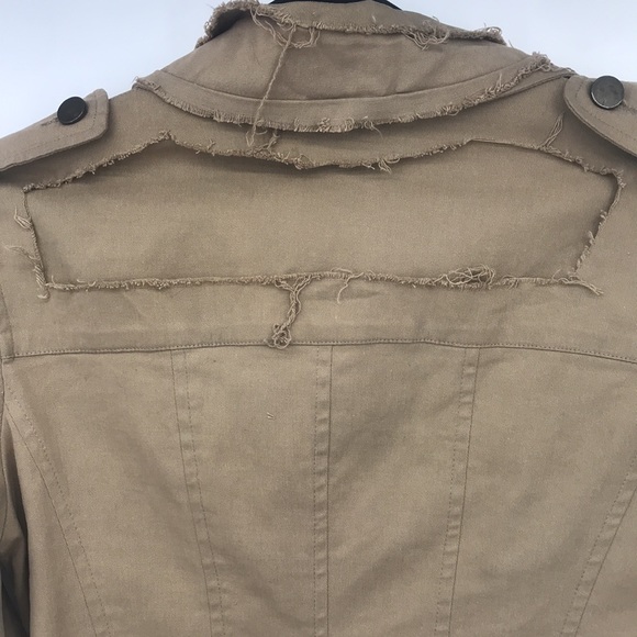 New Vintage Y2K Distressed Deconstructed Army Military Made In Italy Jacket NWT - Picture 7 of 16